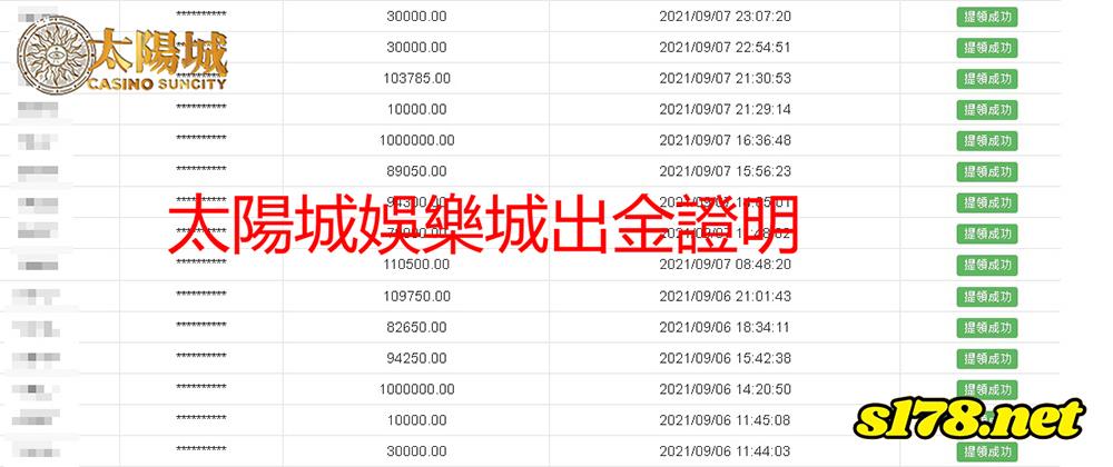 太陽城娛樂城玩家出金圖，誠信有保障