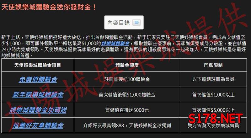 94大發網的天使娛樂城評鑑